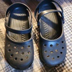 CROCS Black Mules & Clogs with Perforated Design
